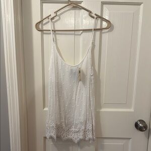 Lucky Brand Elegant White Lace Trim Cami